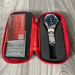 Voiage Montagne VG-2001-55 Sea Blue Dial 43mm Quartz Stainless Steel Strap